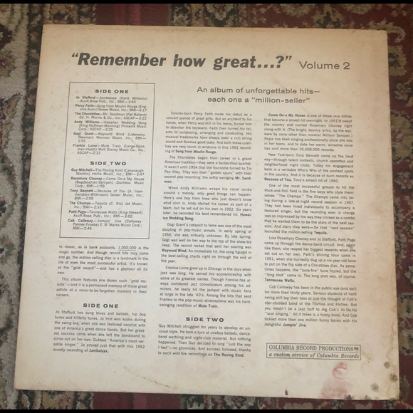 Remember How Great? Volume 2 Collectors Vinyl Record - Picture 2 of 4